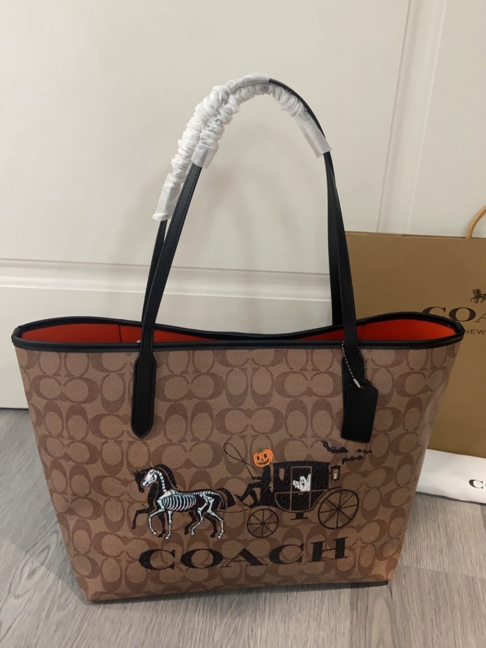 Coach City Tote In Signature Canvas With Halloween